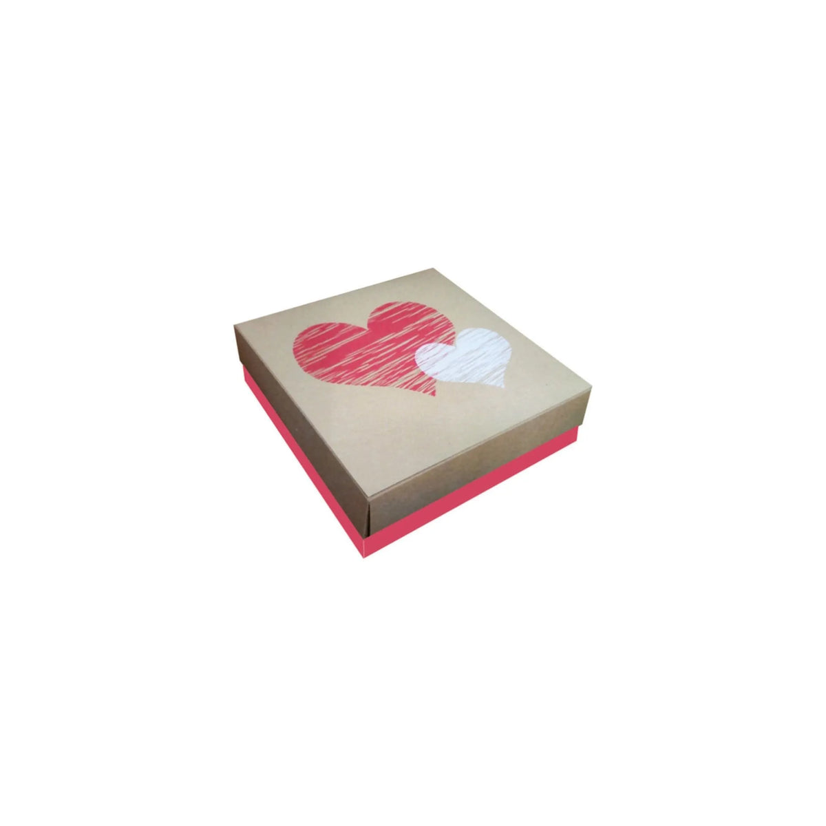 caja chocolatera corazon rojo y blanco