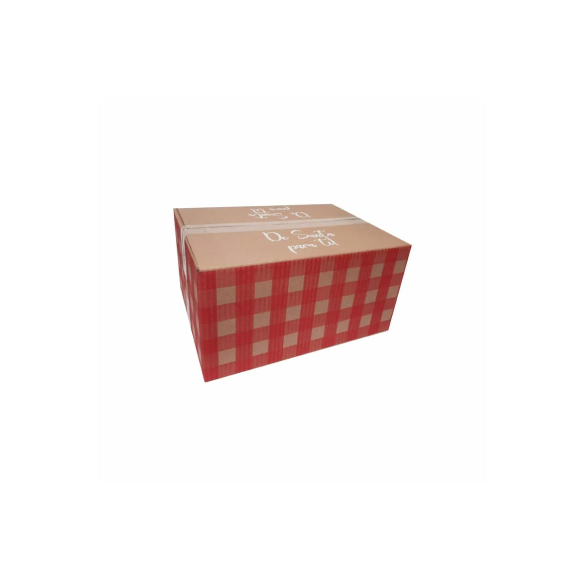 caja navideña para despensa color roja