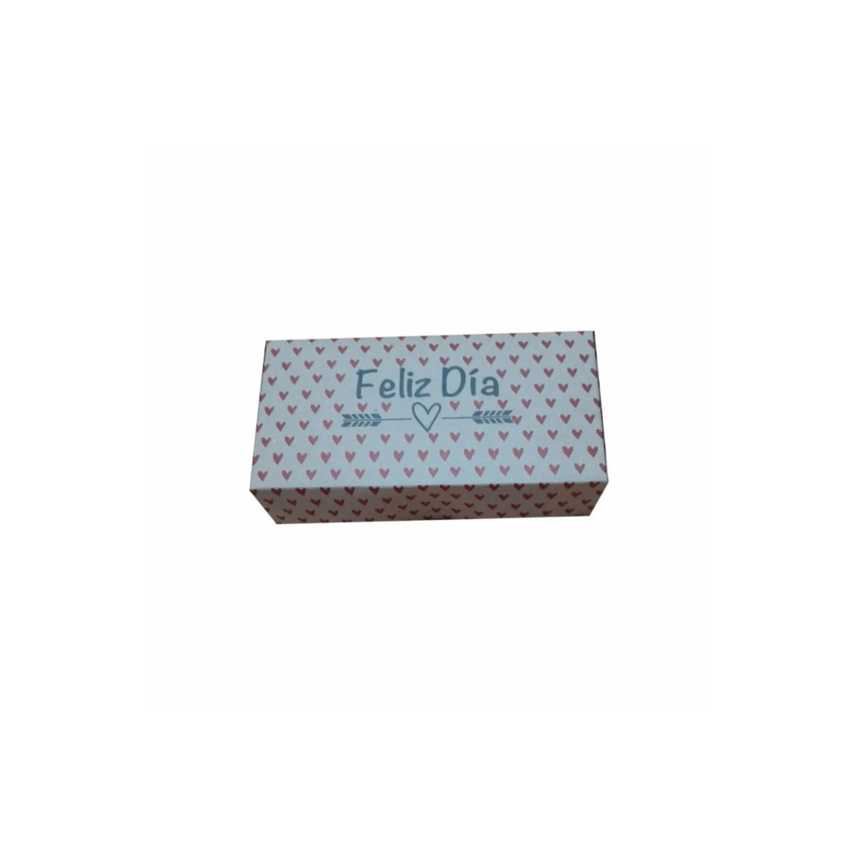 caja para regalo en kraft feliz dia corazones