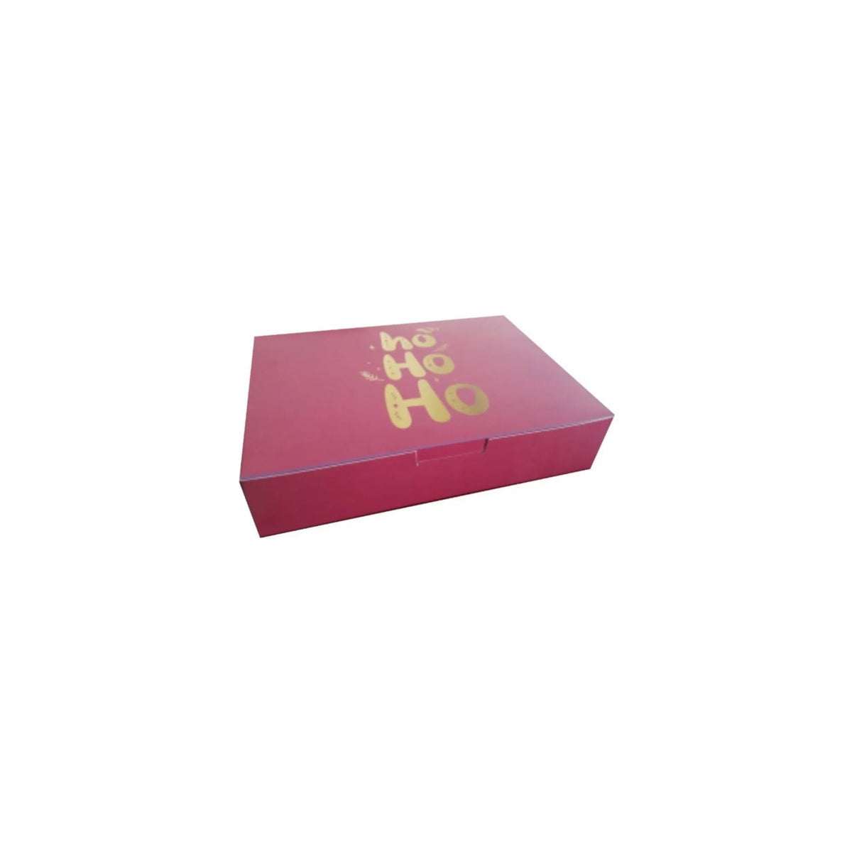 caja para donas postres navideña roja ho ho ho dorado
