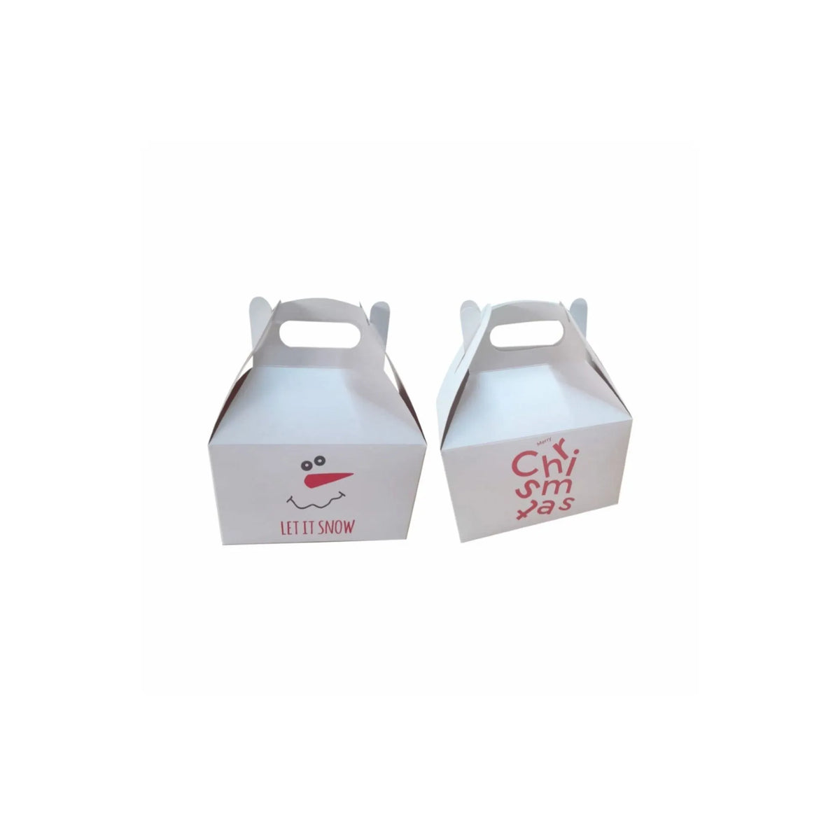 caja para regalo blanca christmas let is snow