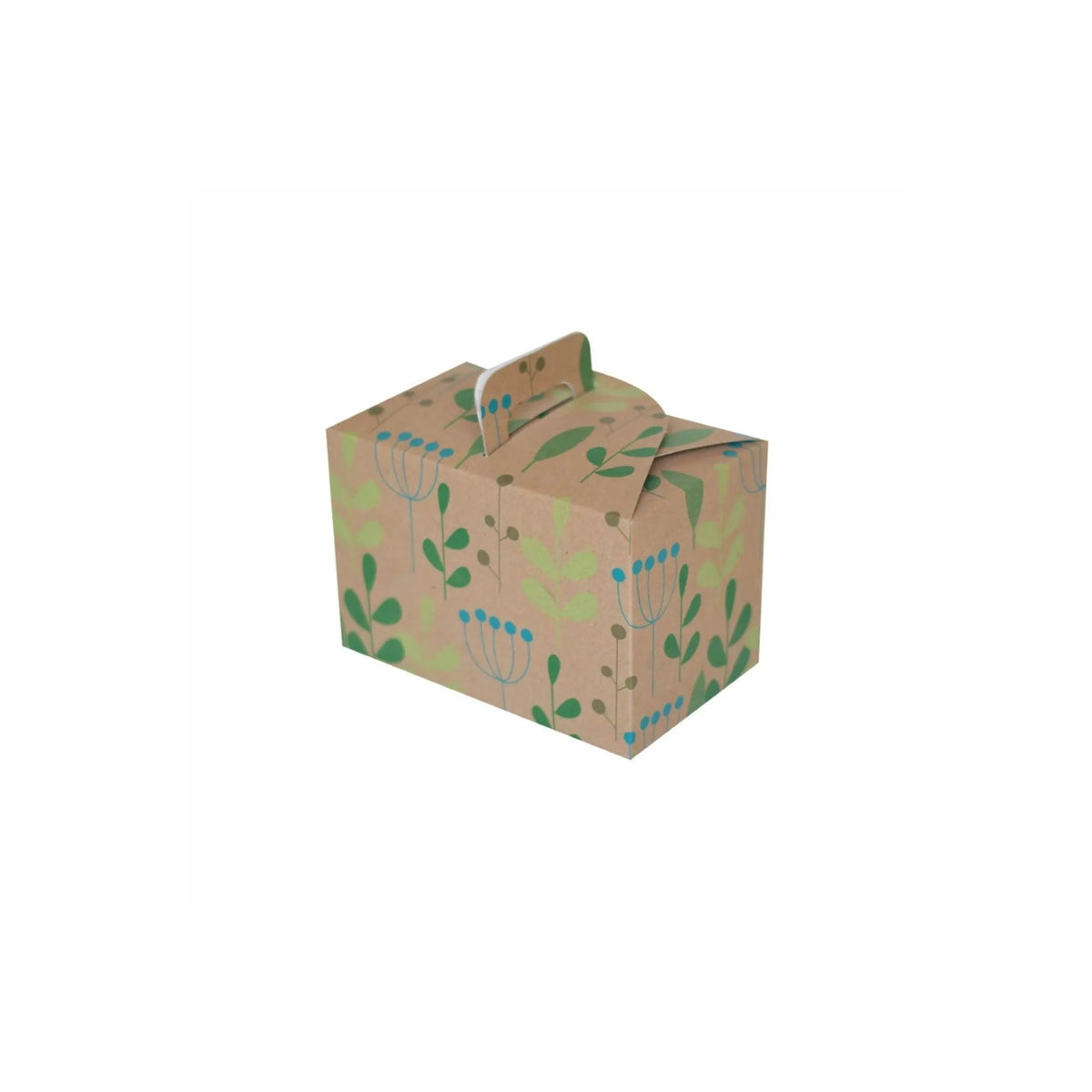 caja lonchera kraft hojas verdes