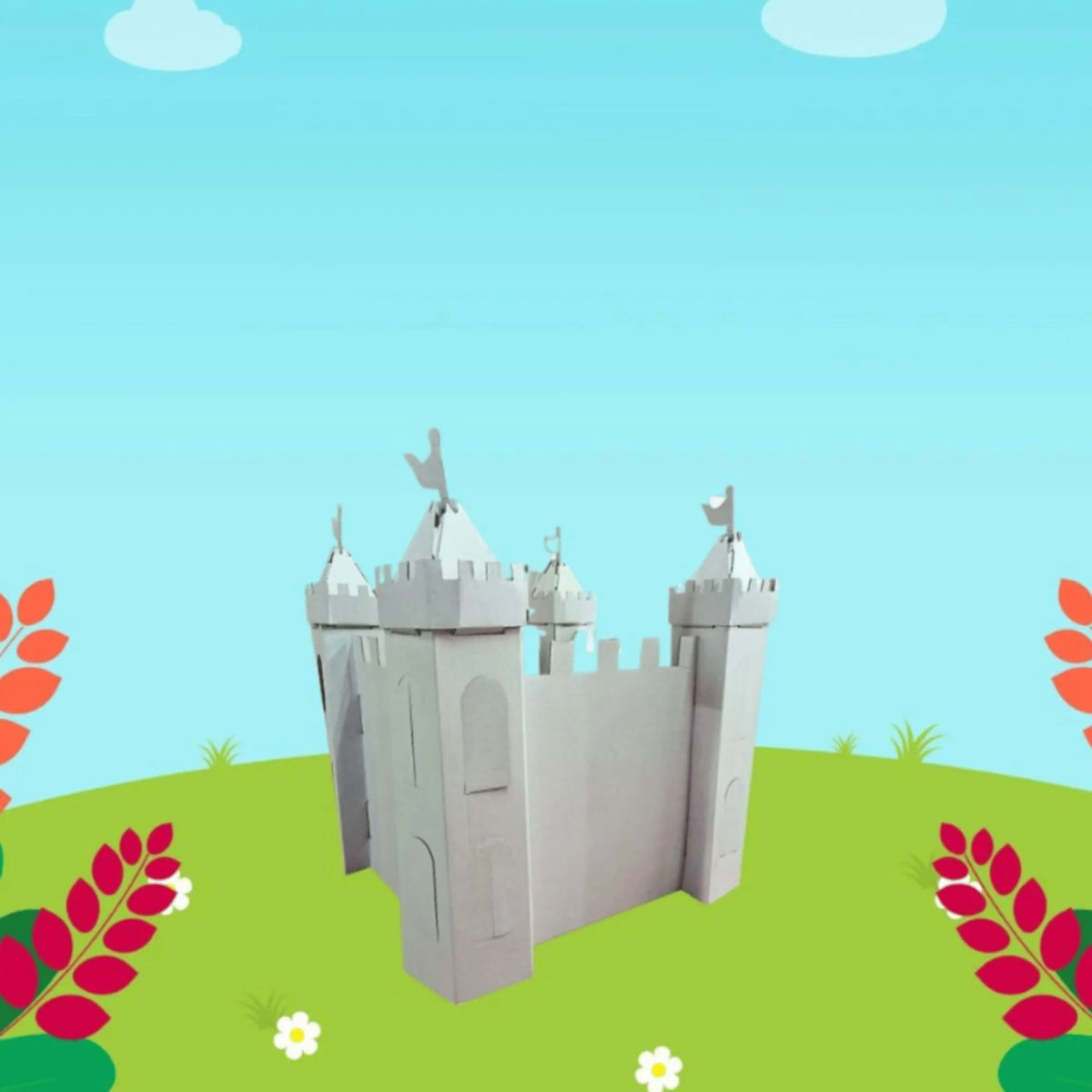 castillo blanco de carton chico